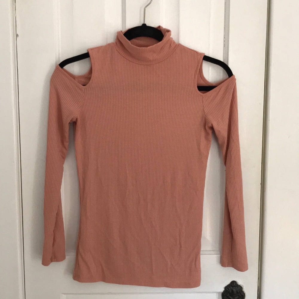 Mockneck Cold Shoulder Top